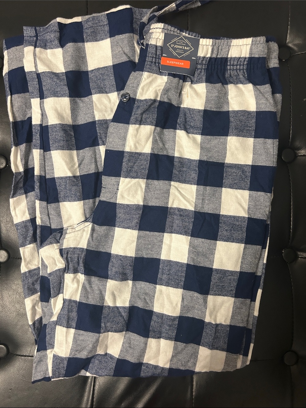 St. John's Bay Navy & White Plaid Men's Sleep pants